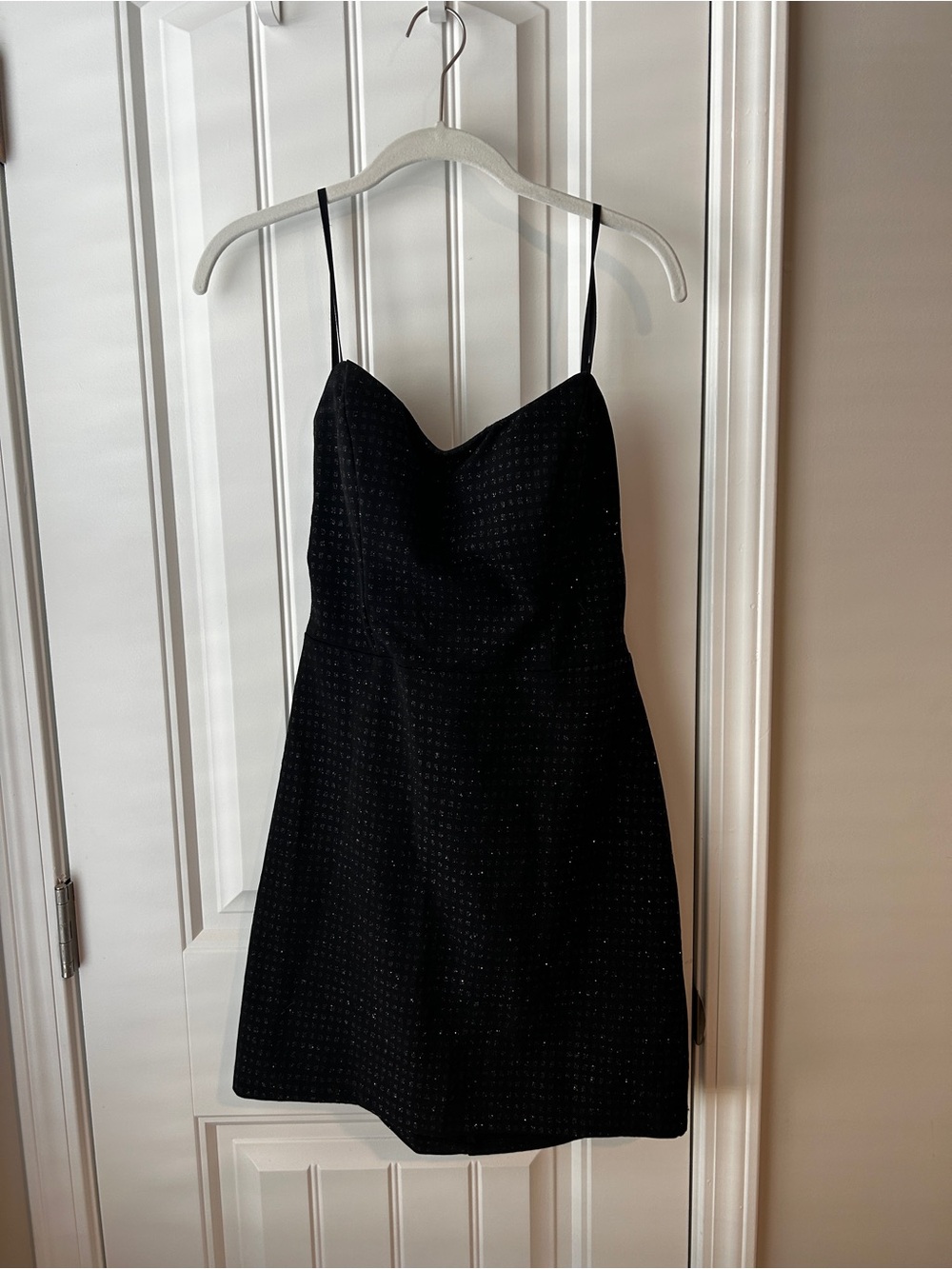 B Darlin Black Strapless Glitter Mini Dress